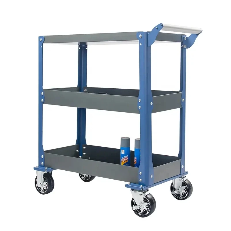 Heavy Duty Mechanic Tool Trolley Storage Tool Cart With Porous Side Panel For Hanging More Tools