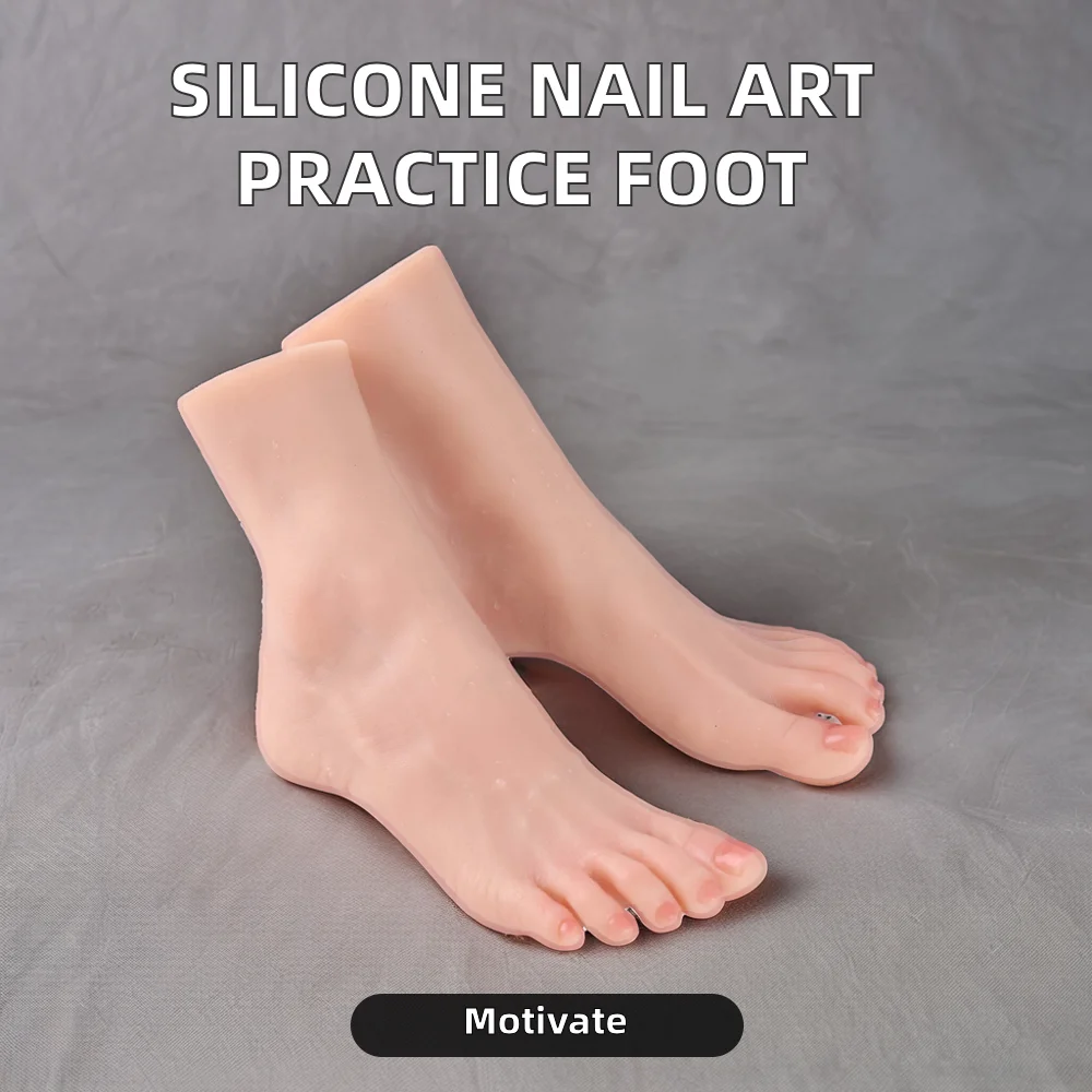 Lifelike Manikin Feet Silicone Foot Lifesize Female Mannequin Foot Model for Painting Teaching Arts Drawing Jewelry Display
