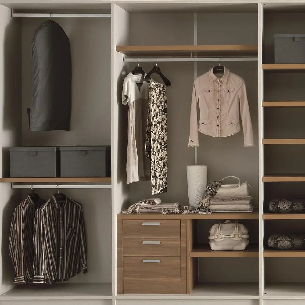 Popular style master bedroom use  Walk in Wardrobe with Drawers and led light