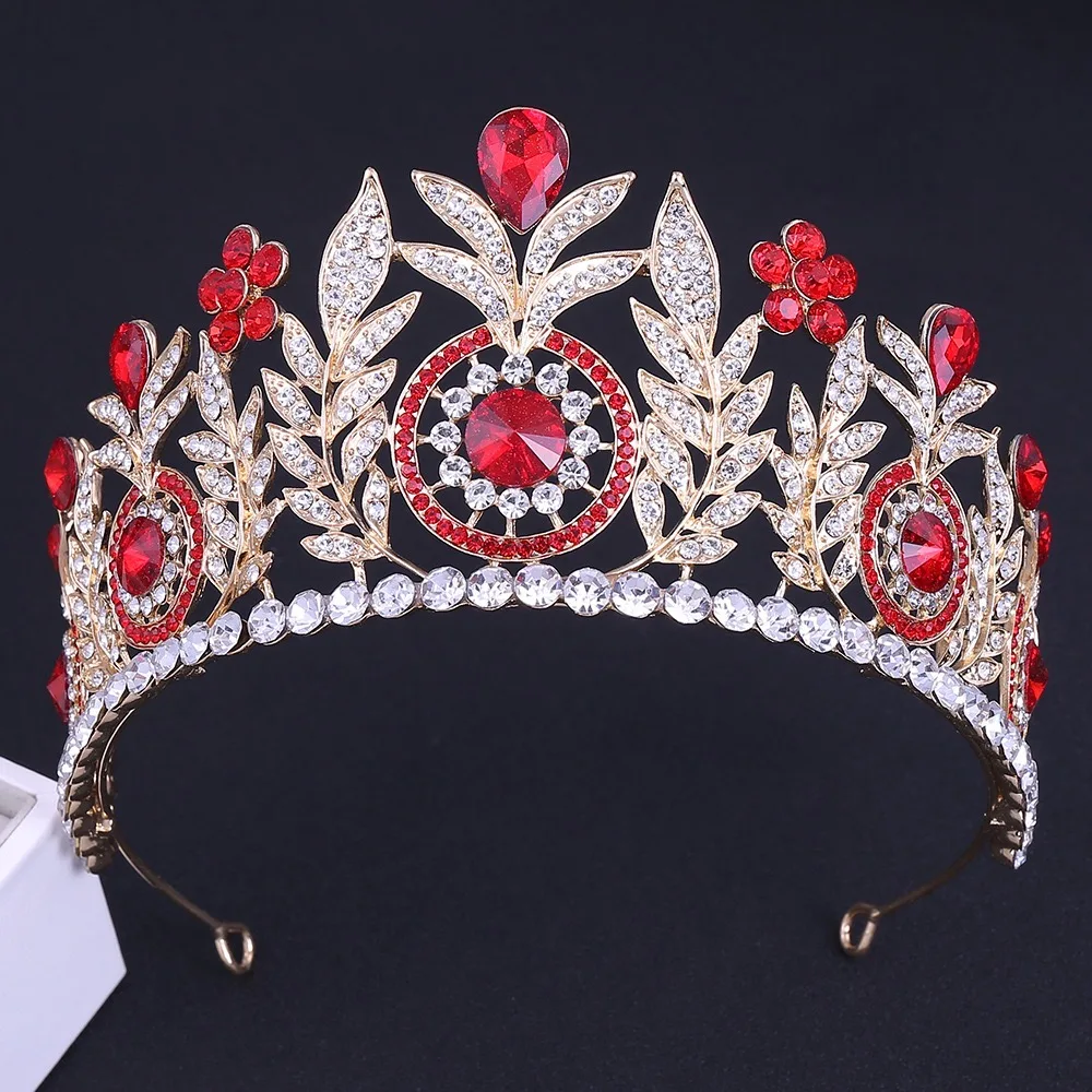 Wholesale Top Quality Vintage Baroque Queen Crown Luxury Crystal Rhinestone Royal Princess Tiara for Women Girls  Teens
