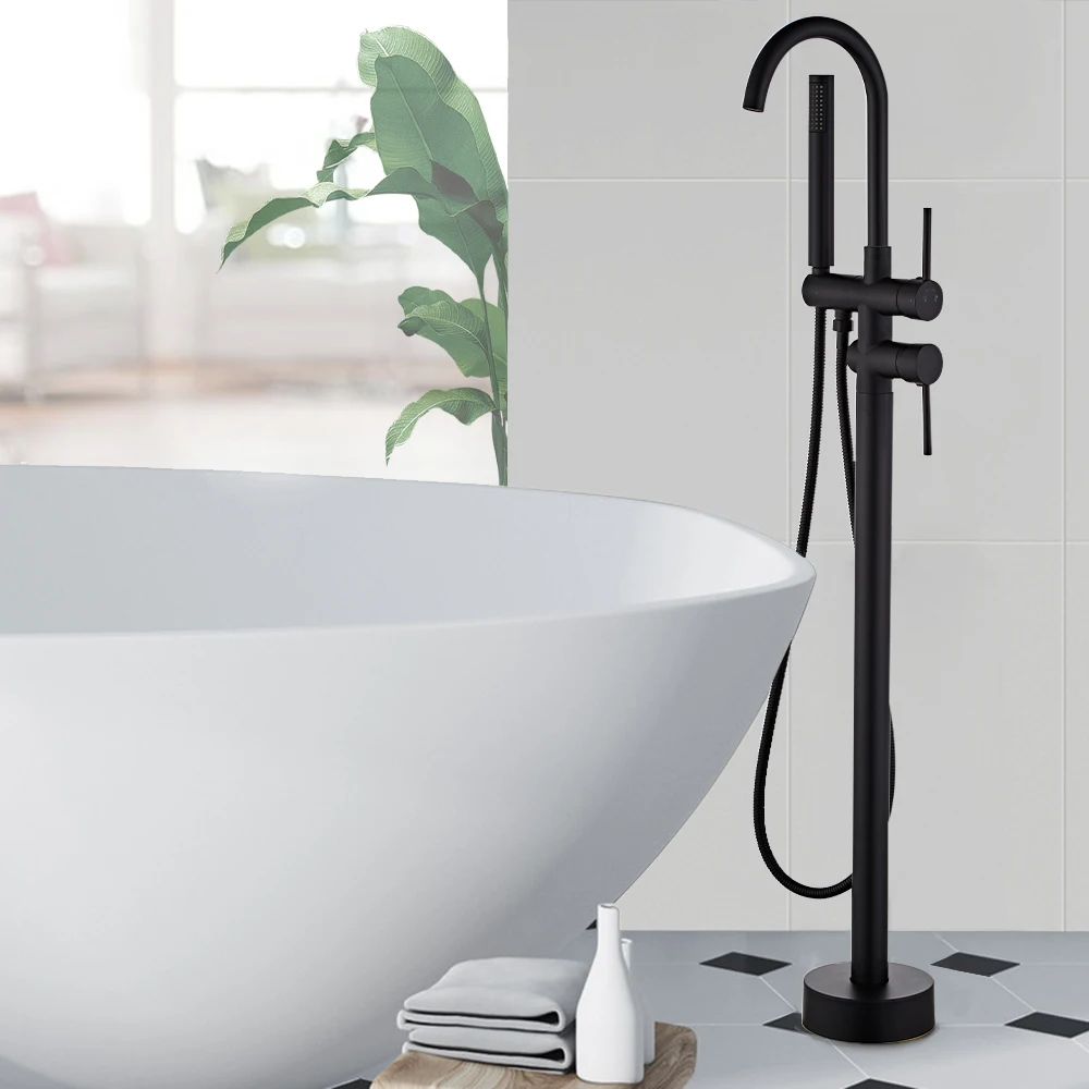 Yundoom OEM Ducha Floor Stand Bathroom Faucet Accessories Rain Spinning Shower Head Hand Heater Mixer Set