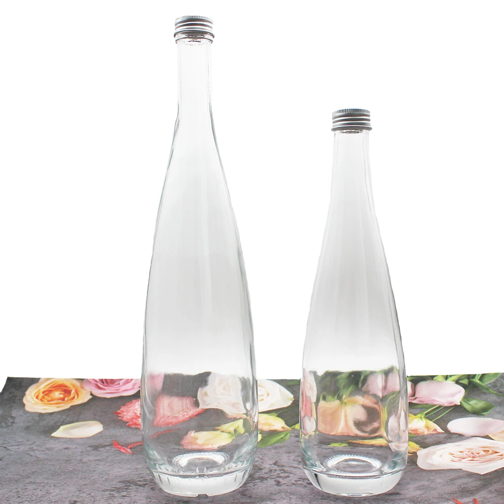 Hot sales water juice bottle super flint glass luxury spray color bottles cheap glass bottle