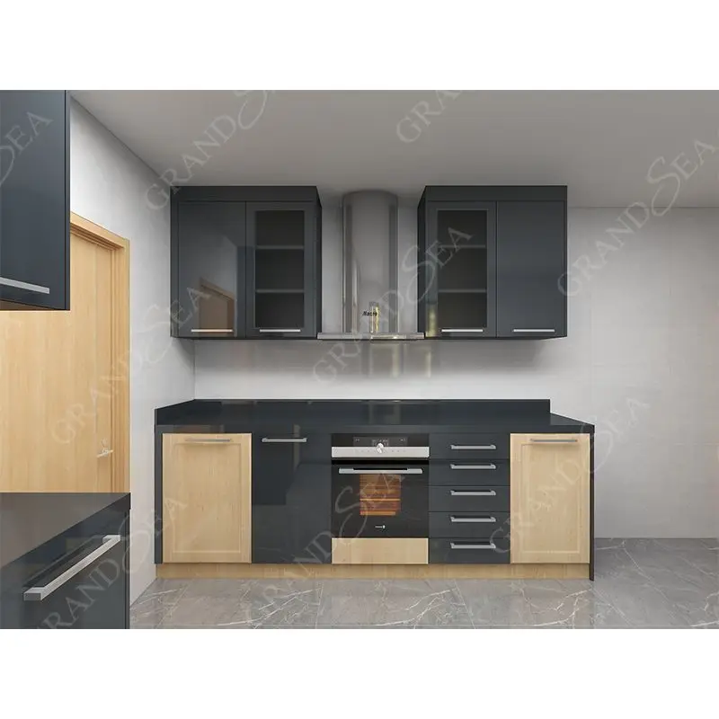 Modern Kitchen Cabinet Wood PVC Kitchen Cabinet Large Storage Home Open Kitchen Wall Hanging Cabinets