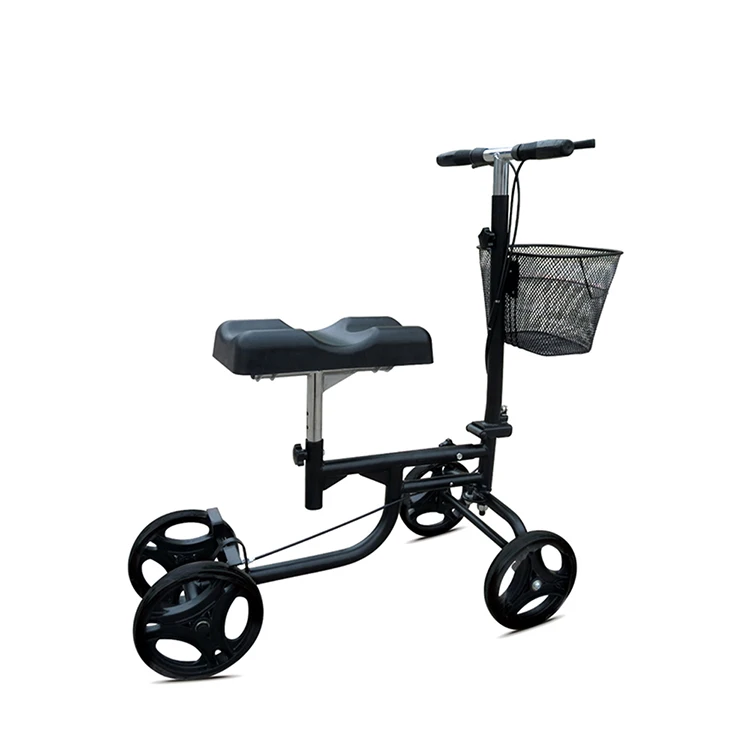High-Carbon Steel Outdoor Folding Knee Rollator Scooter 4 Wheels Elderly Disabled Providing Excellent Walker Rollator Support