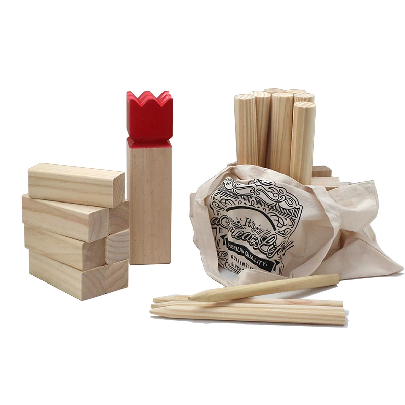 Viking Chess Outdoor Clash Toss Yard Game Wooden Backyard Lawn Games Set for Teenagers Adults Family Kubb Yard Game Set