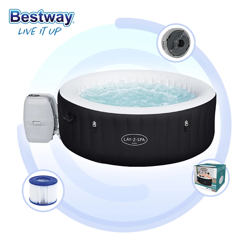 Best way Inflatable Hot Tub Spa Outdoor Portable Bathtub Square 6persons Inflatable Hot Tub Spa