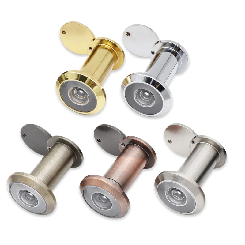 220-degree Solid Brass Peep Holes for Door with 16mm Drill Bit Hotel Door Viewer Peephole with Cover for 35-55mm Doors