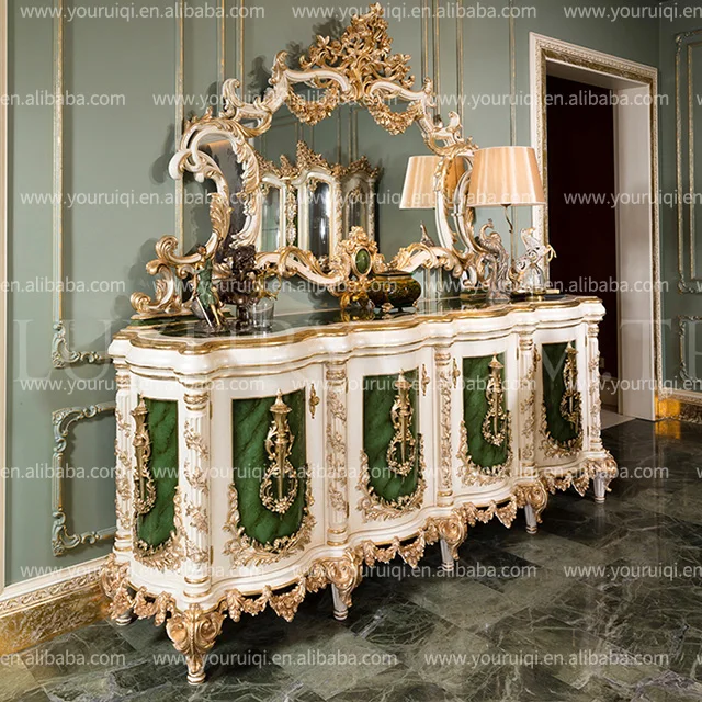 Custom Italian dining table and chair set villa restaurant solid wood long dining table