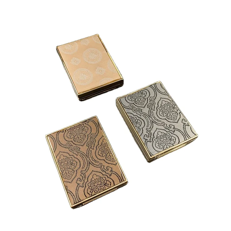 Custom square skin Dogue eyeshadow tray single cell tan red box cosmetics Cosmetic plastic packaging with lens empty box