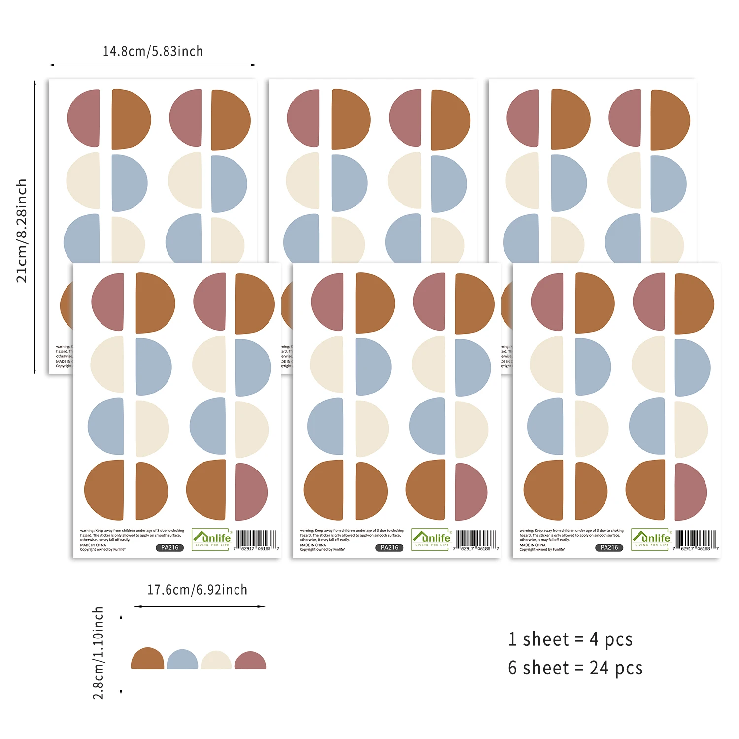 Funlife Vintage Scandinavian Hills Wall Sticker Vinyl Decor Wall Stickers For Nursery Kids Room