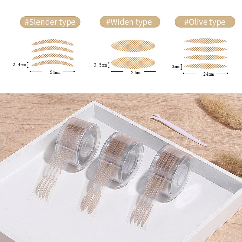 
OEM custom high quality roll type 300pairs invisible eyelid tape stickers mesh wide double eyelid tape 