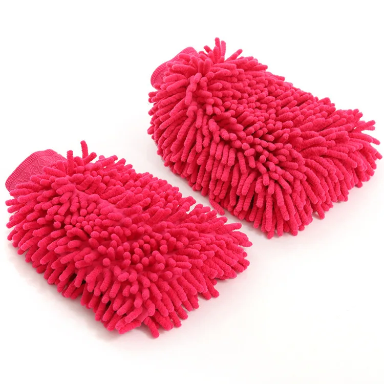 Auto Detail Chenille Car Wash Mitt Economical Microfiber Foam Towel Quick-Dry Water-Absorbent for Cleaning