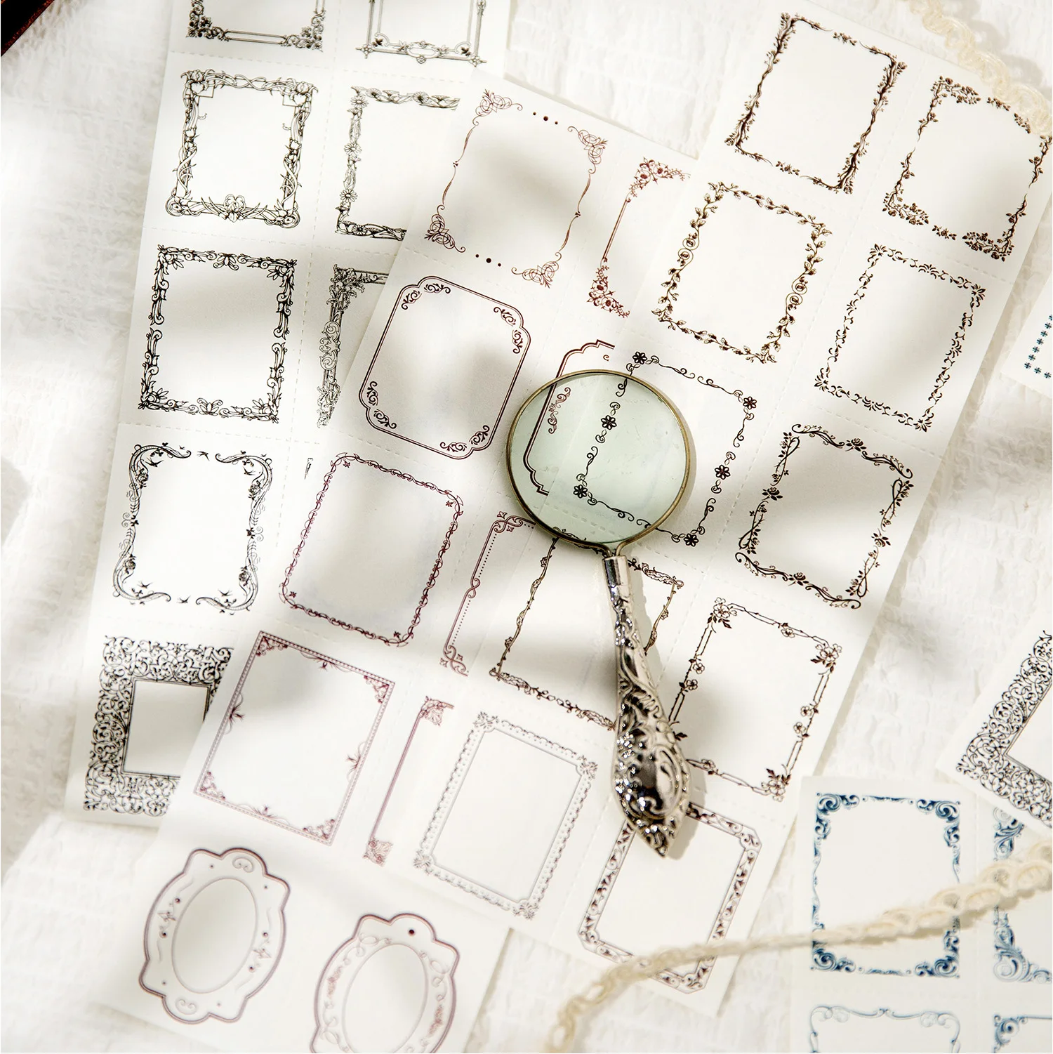 30pcs/pack note book Thing of the Past Series INS Border Handbook DIY Material Decoration Backing