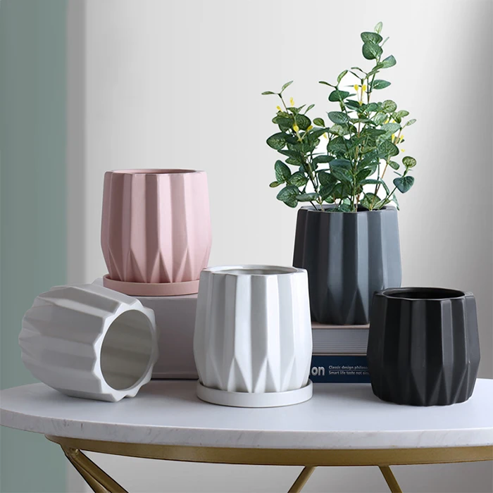 Wholesale Decor Accessories Planters Indoor Planter Flowerpot Home Garden Plant Pot De Fleurs Ceramic Paper Flower Pots