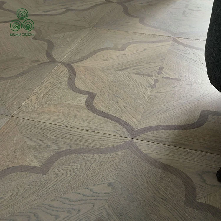 MUMU Indoor Decorative Versailles Deck Colors Herringbone Hexagon Square Real Wood Parquet Floor