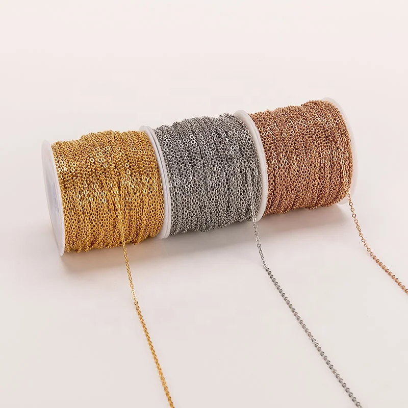 Wholesale 316L titanium steel flat wire O-chain for making necklaces Ladies fine chain for jewelry making