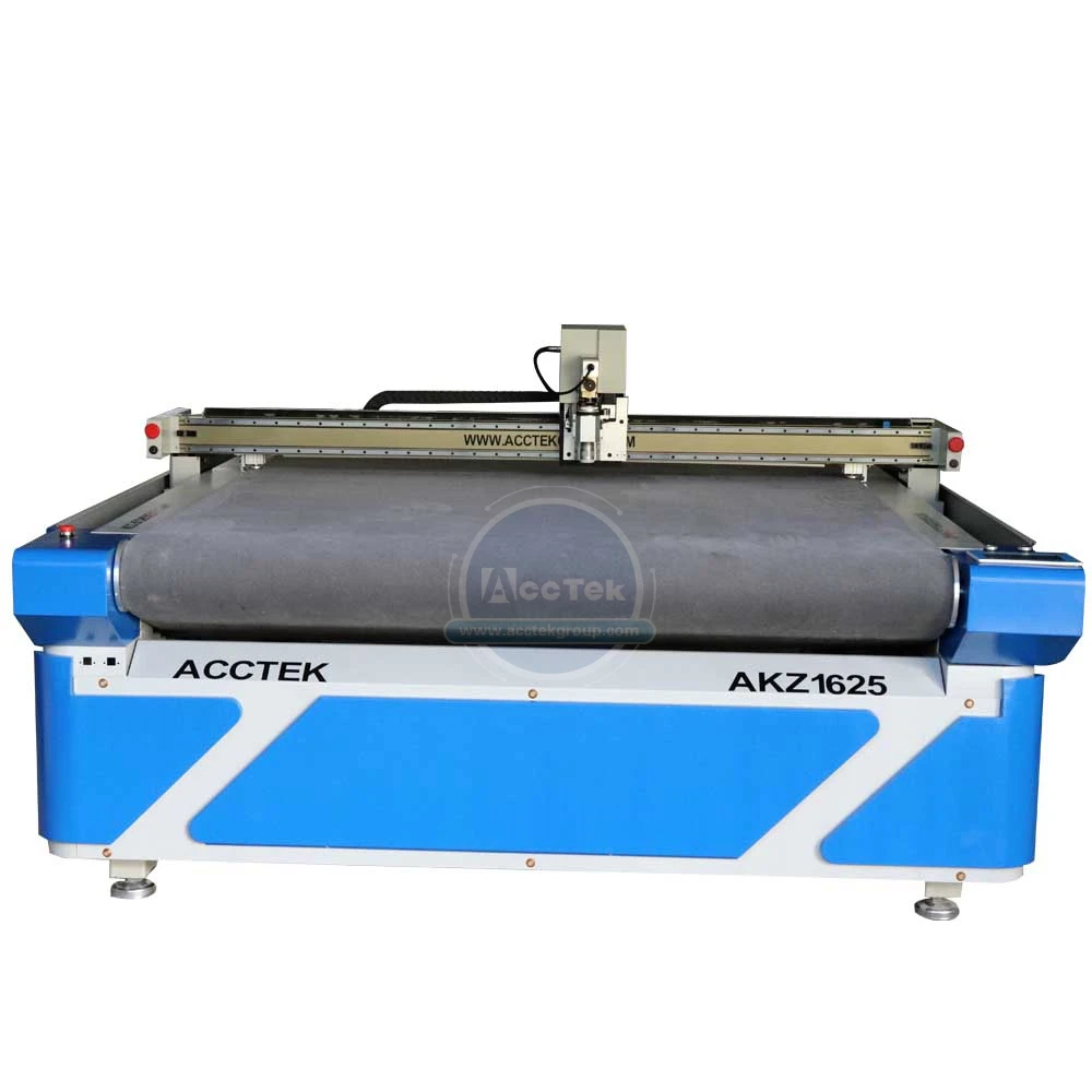 
Acctek 1625 automatic cnc oscillating knife cutting machine textile/cloth round knife cutter fabric/apparel pattern with blade 