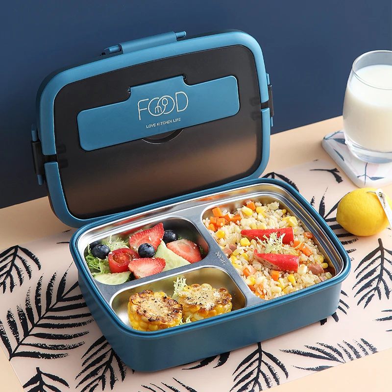 Portable Thermal Insulation Stainless Steel Bento Lunch Box Vintage With Water Bottle Eco Friendly Lunch Box