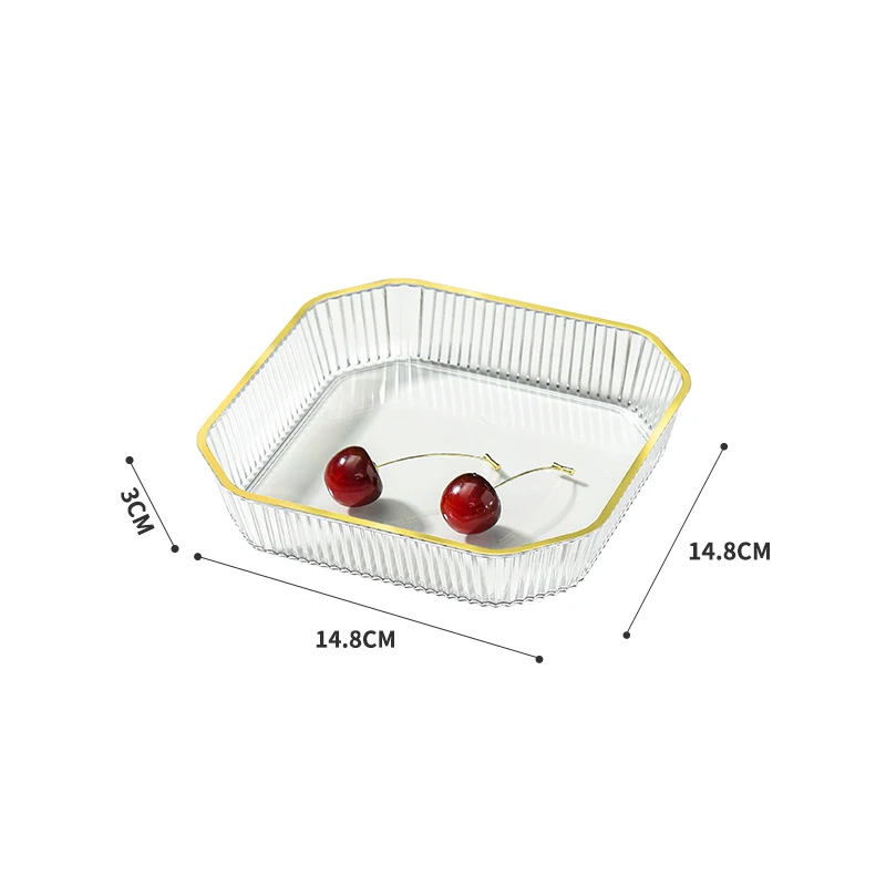 Unique Design Multi-functional use Rectangular Plastic Serving Tray with Handles for Home Dessert Platters