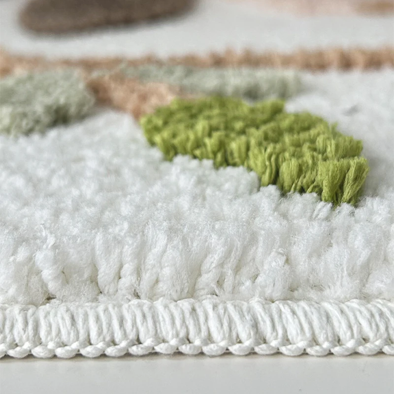 Machine Washable Flower Microfiber Strong Water Absorbent Bathroom Rugs Shaggy Bath Carpet Mats for Bathroom Floor