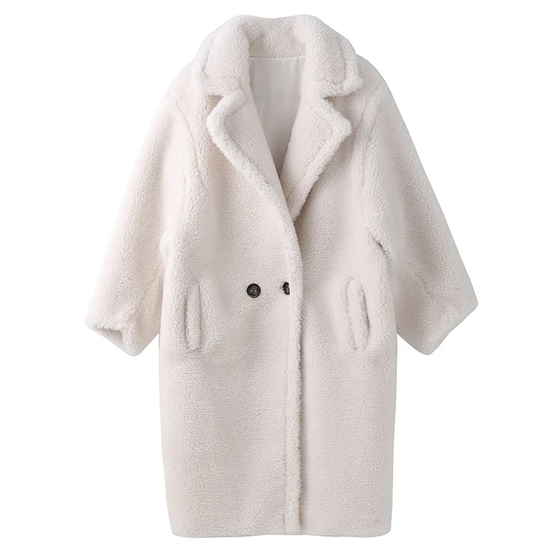 Wholesale Custom Oversize Teddy Bear Fur Coat Women Sheep Shearling Jacket Plus Size Long Teddy Coat Women