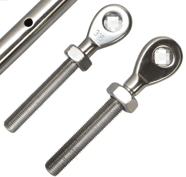 Heavy Duty SS304 & SS316 Threaded Lifting Hook Eye Bolt - Stainless Steel Fish Eye Bolt for Rigging Lifting Marine Applications