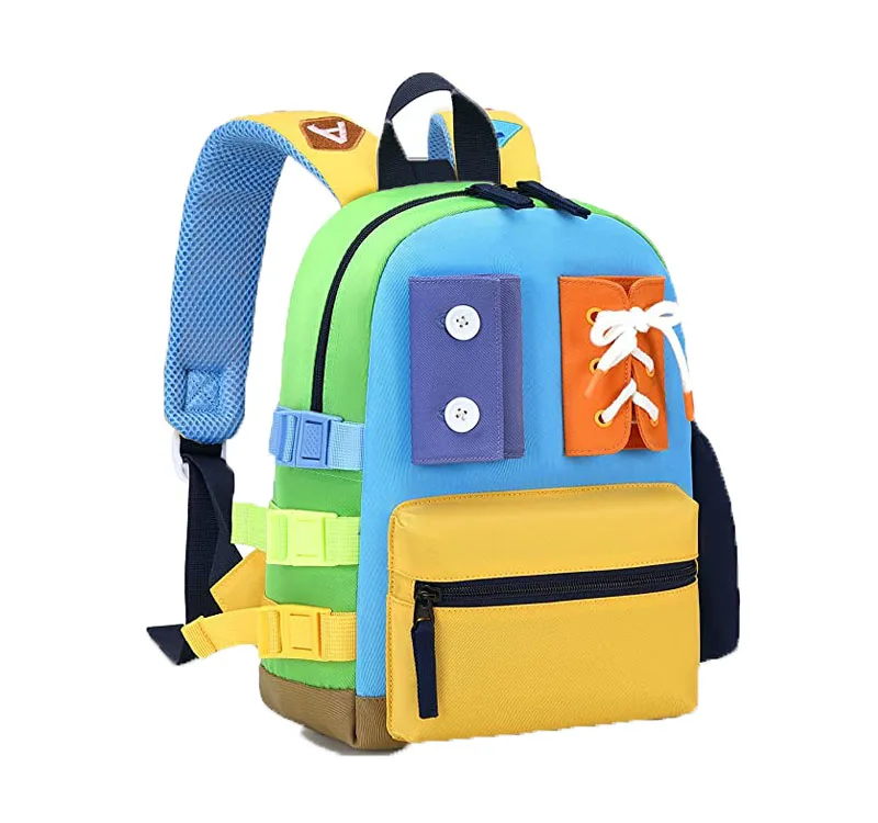 Waterproof Kids Backpack Lightweight Kindergarten School Book Bag Preschool Bag with Buckles Laces for Boy Girl