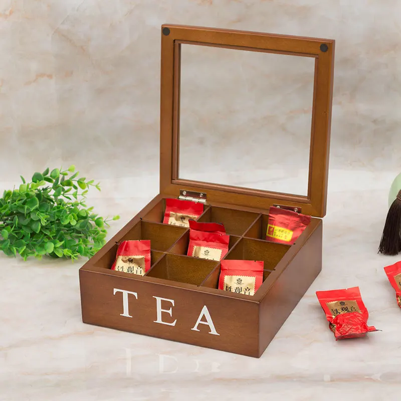 Factory direct custom solid wood tea box wooden box wooden packing box for living room