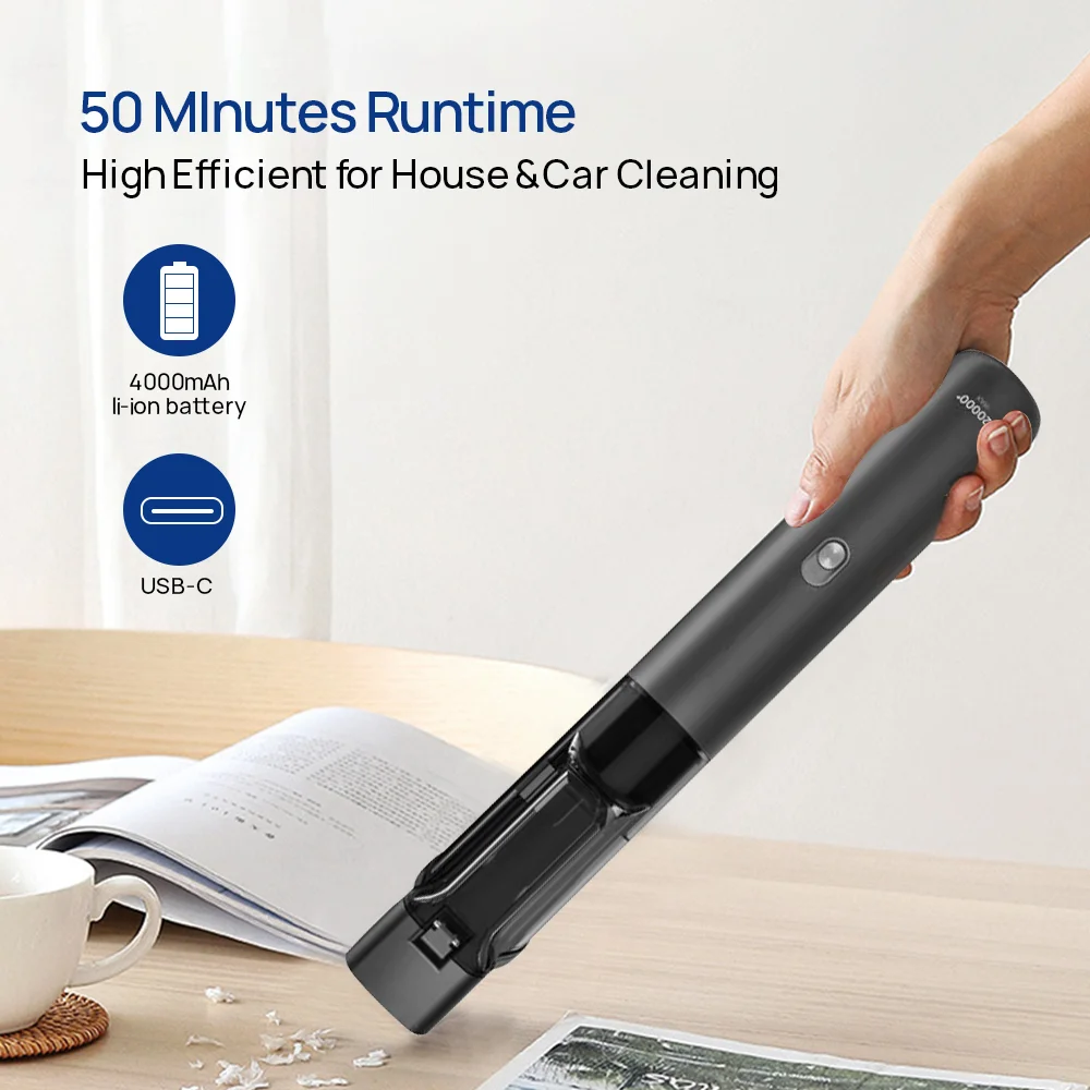 20000pa Rechargeable Strong Suction Portable Cordless Handheld Vacuum Cleaner for Car & Home Cleaning