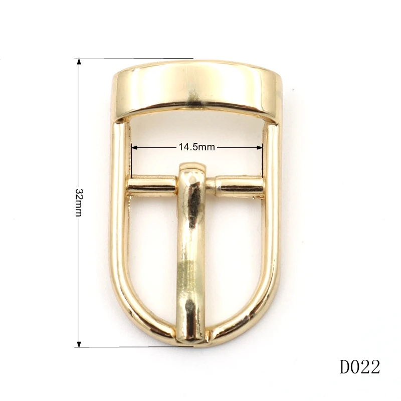 15mm light gold plating adjustable strap pin buckle curved metal buckle for bag and cap
