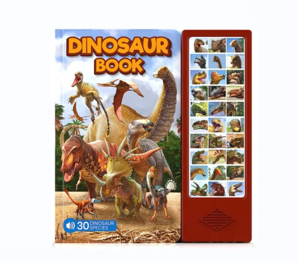 Dinosaur Book with 30 Species Facts Names and Realistic Sounds for kids learning