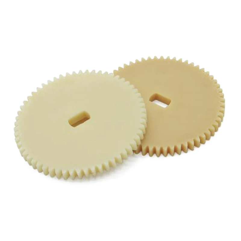 
China Custom High Precision Engineering Rapid Prototype Nylon Crown Wheel Bevel Pinion Double Spur Plastic Gear Manufacturer 