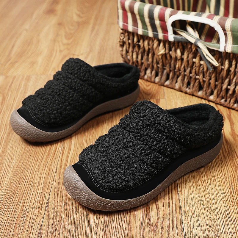 New Kids Fashion Cotton Slippers Indoor Outdoor Comfortable Fur Slippers Bedroom Non-slip Warm Furry Slides for Girls Boys