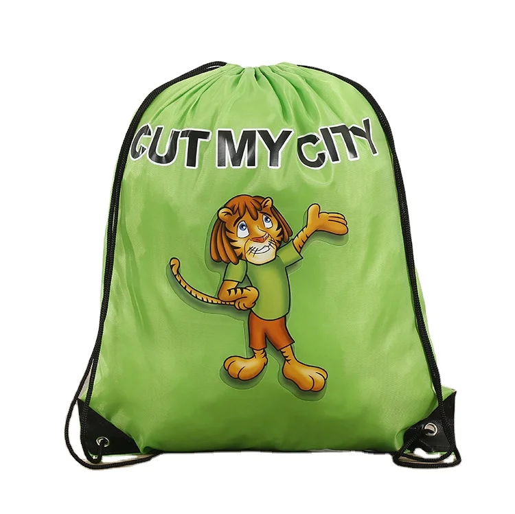 
Waterproof Laminated Non Woven Material Cartoon Printing Drawstring Backpack Bag 