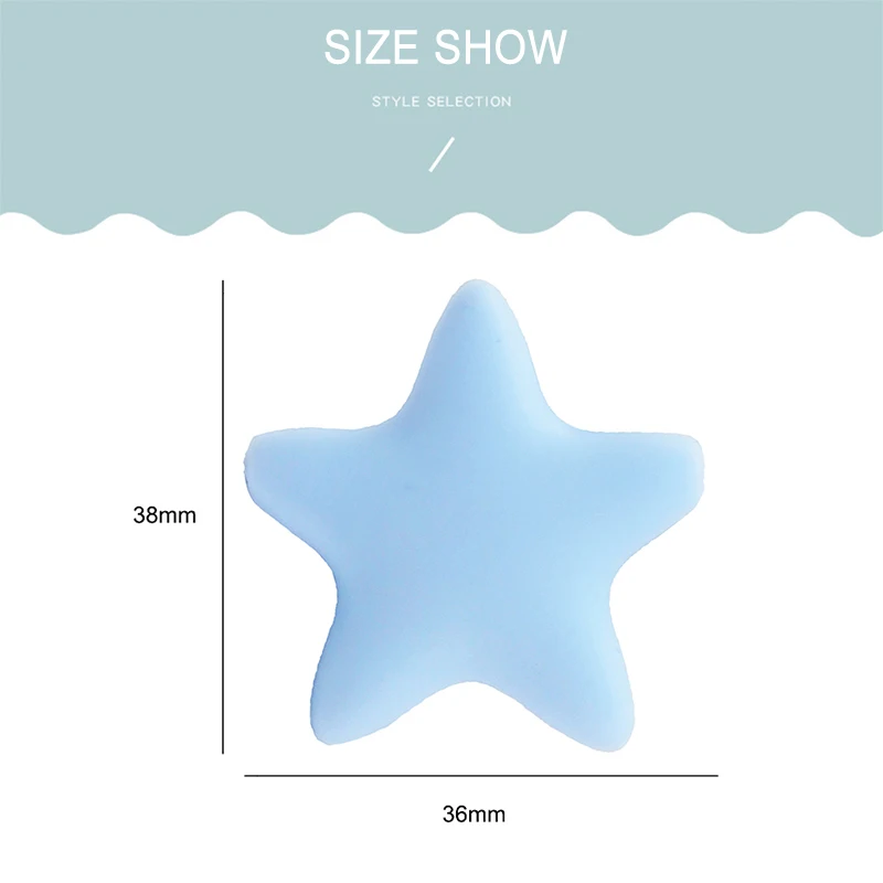 100% Food Grade Star Teething Beads Chewable Soft Chain Beads Teether Loose Beads