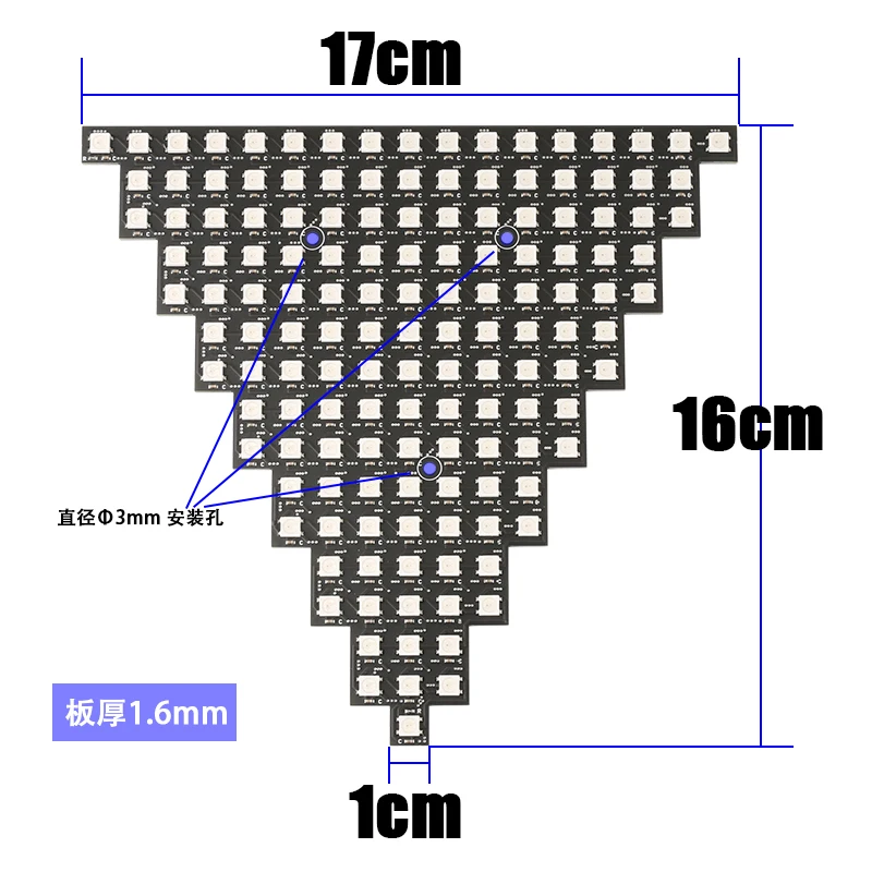144LEDs Pixel DIY Digital Quantum Screen Panel Triangle led dot matrix screen 2812B Full color spliceable creative led display