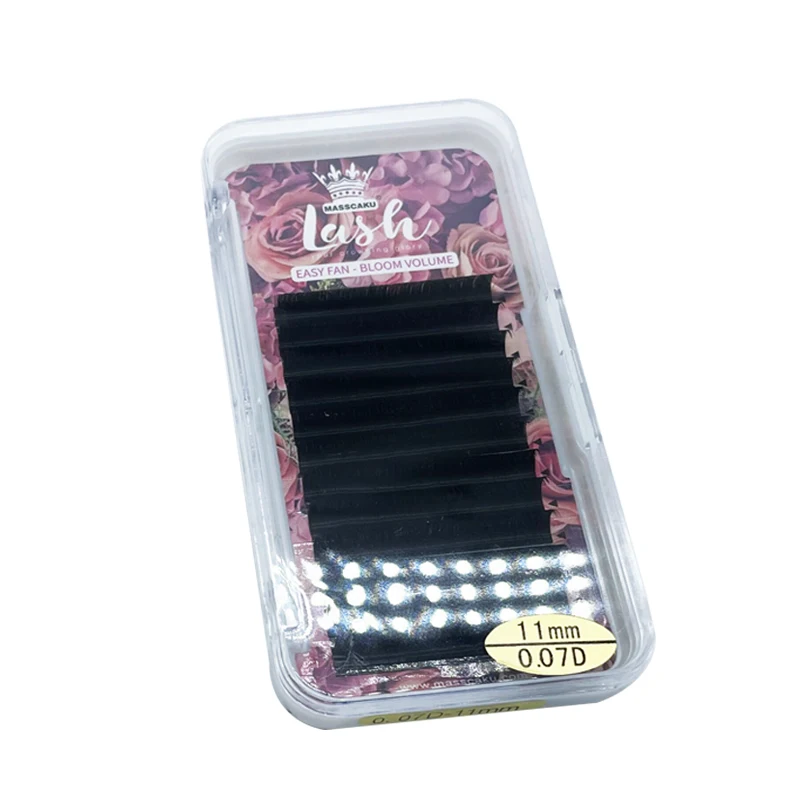 MASSCAKU easy fan mink private label silk fast fanning mink individual eyelash extension fan