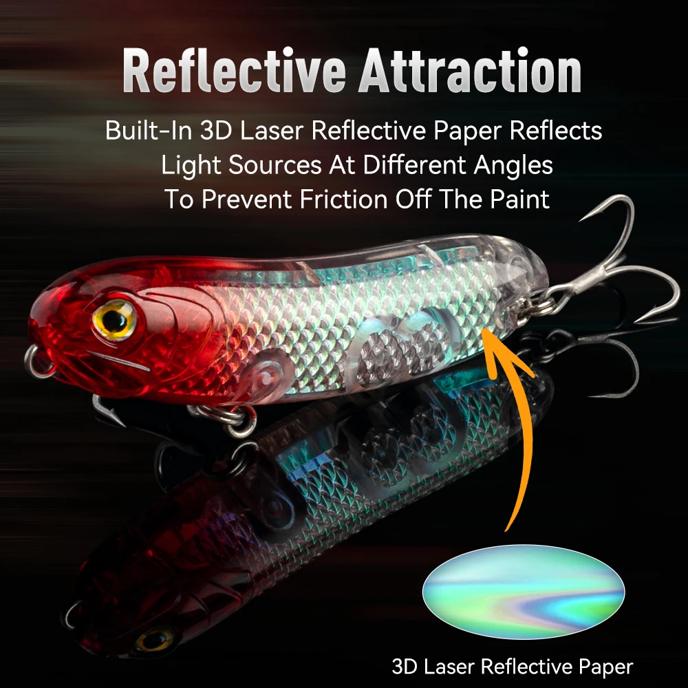 Kingdom Pencil Fishing Lure 3D Laser Paint Factory Price Floating Pencil Bait Wholesale Topwater Hard Pencil Lure For Freshwater