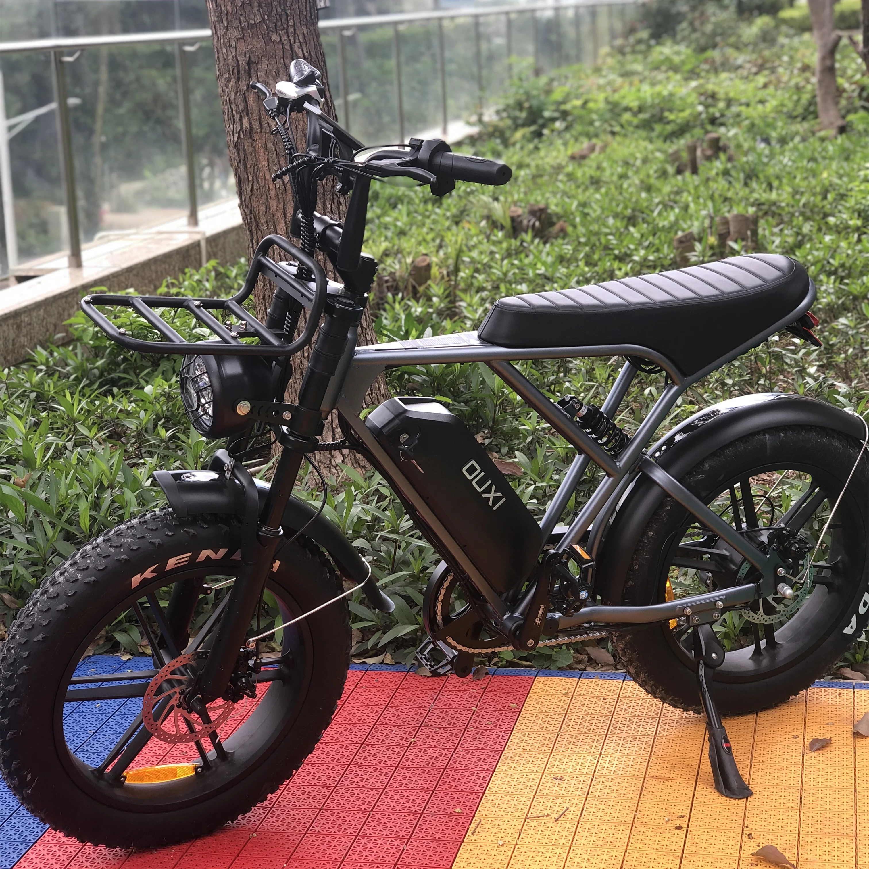 Ouxi H9 V8 2.0 Electric City Bicycle with Lithium Battery Steel Frame Disc Brake Fat Tire Bike Adults Available USA Warehouse