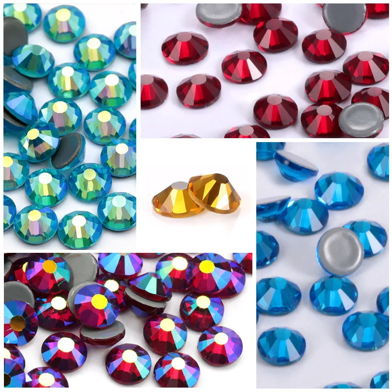 SS4-SS20 Mix Size Clear Crystal Non HotFix FlatBack Rhinestones Decorations DIY Glitter Stones 3D Nail Art Accessories