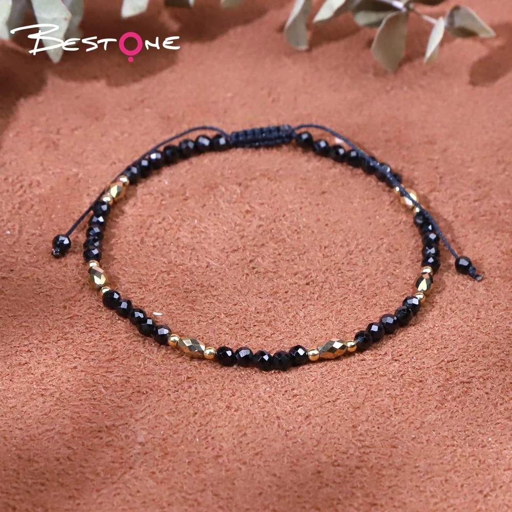 Bestone Personalized Packaging Private Label Brand Promotion Classic Agate Amethyst Faceted Bead Bracelet