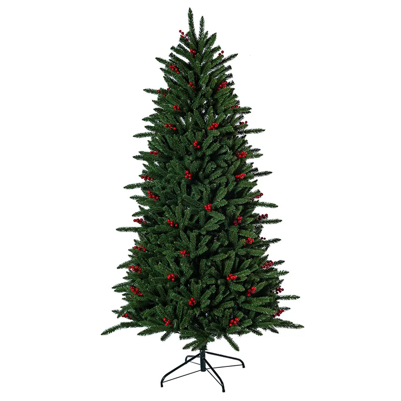 Wholesale 7FT Green Buckingham Firm Tree With Acorns 180CM Pre-Decorated Holiday Artifical Christmas Tree