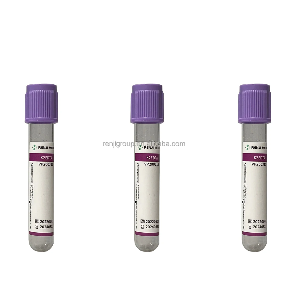 Renji Brand EDTA K3 K2 Purple Top Blood Collection Tube