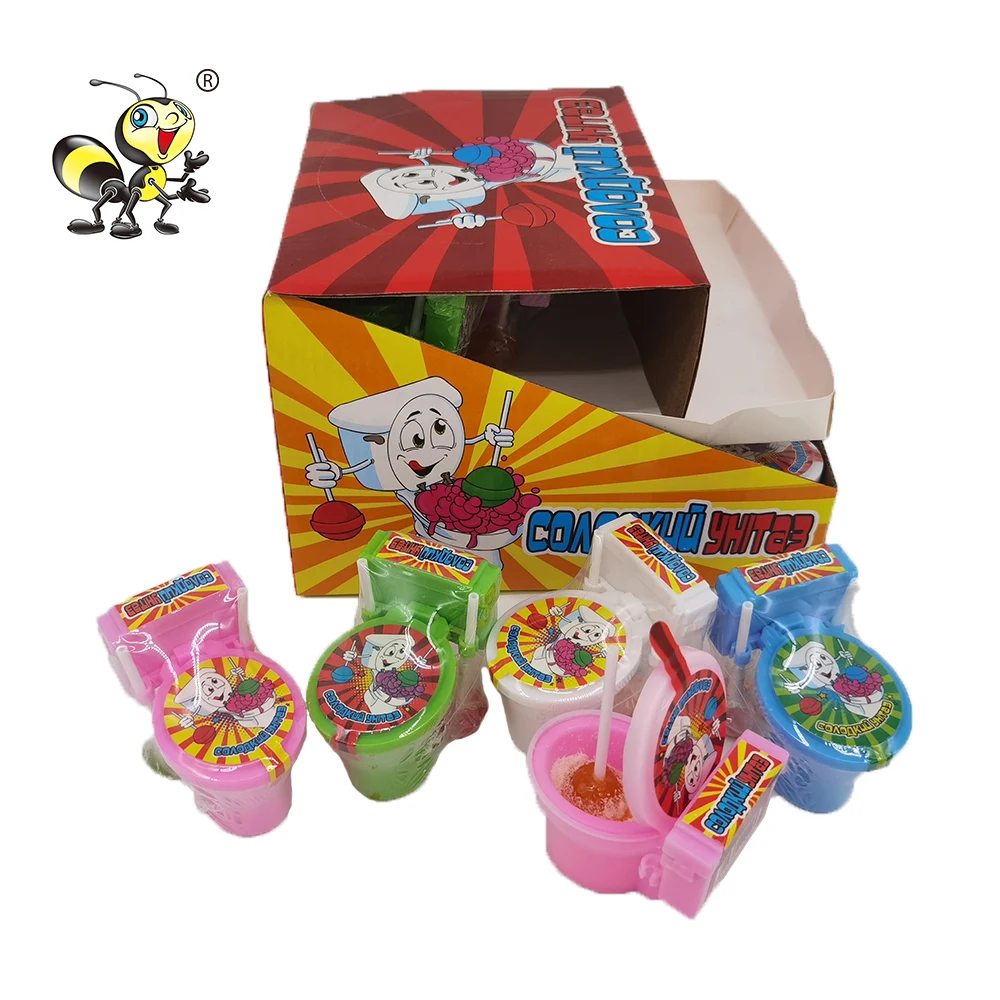 Hot Selling Sweet Potty Toilet Sour Powder With Lollipop Closestool Toy Candy