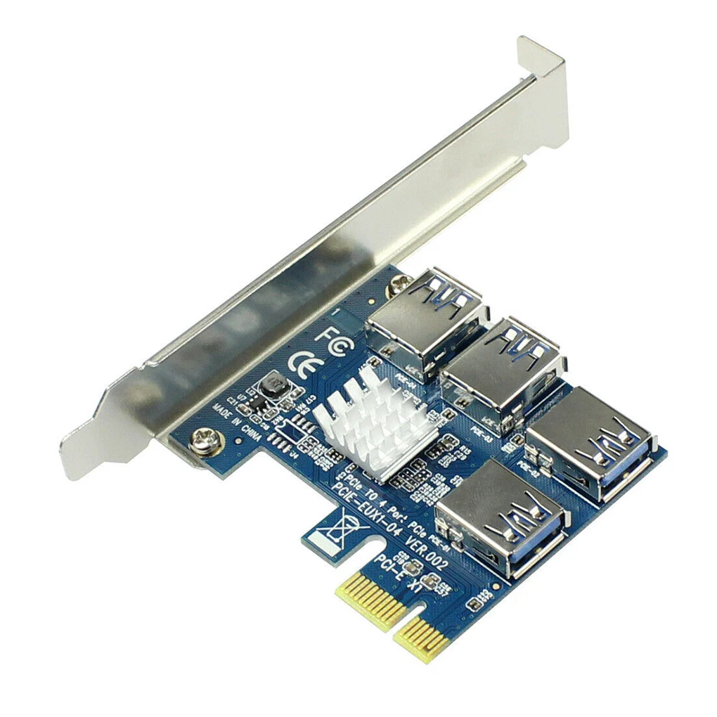 Адаптер PCI-E-PCI-E 1 поворот 4 разъема PCI-Express от 1x до 16x USB 3 0 карта расширения преобразователь PCIe
