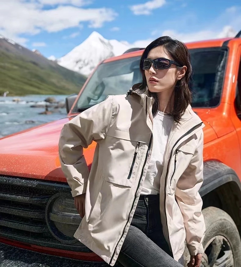 High-end Brand 3-in-1 Unisex Men Outdoor Waterproof Windproof Rain Coat Sport Jacket Warm Wind Breaker Jacket