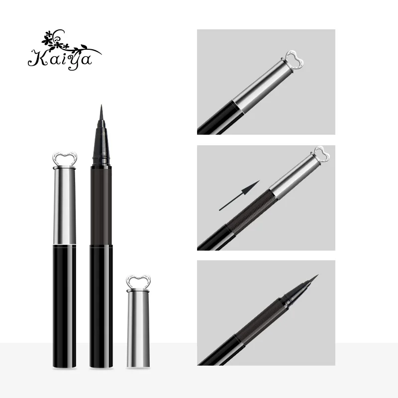 Custom Logo Makeup Rich Ink Deliver Flex Brush Sweat Resistant Bold Color Smooth Non Skip Liquid Eyeliner Pen