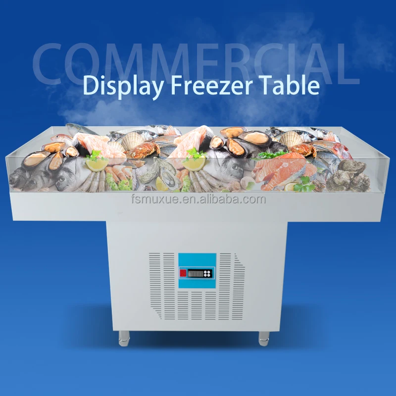 MUXUE Commercial display freezer table chest ice table   fish display case table freezer refrigerator MX-BT2000