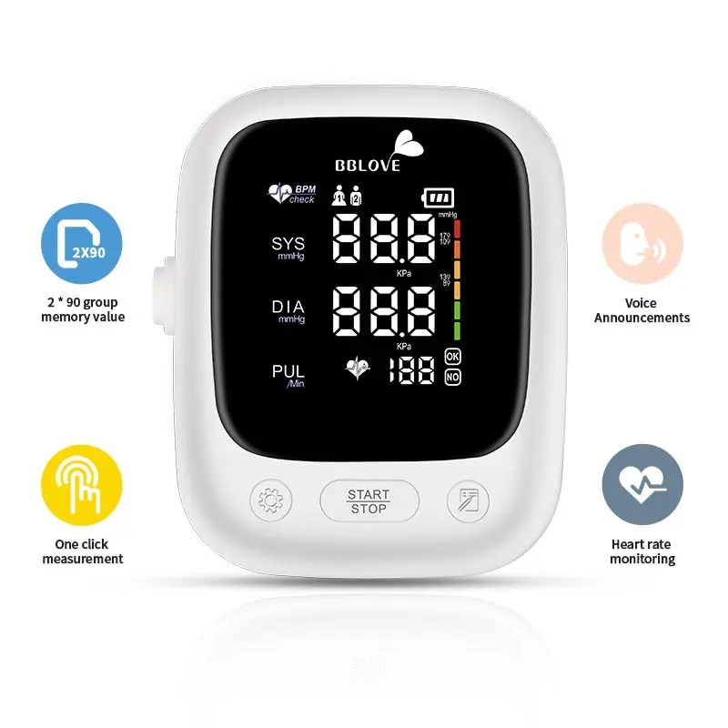 Arm Blood Pressure Monitor Manufacturers LED Big Screen Audio Broadcast Bp Monitor