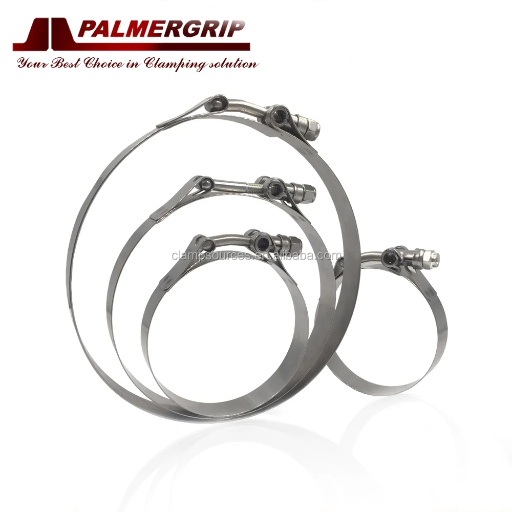 Heavy-Duty AccuSeal Band Clamps SS304 t-bolt with 19mm Band Width Lock-Nut Bolts Clamps